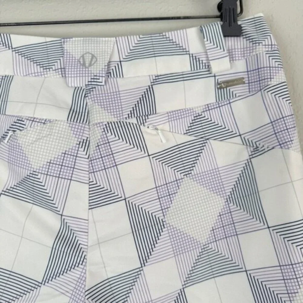 Sunice purple white golf bermuda athletic shorts 4